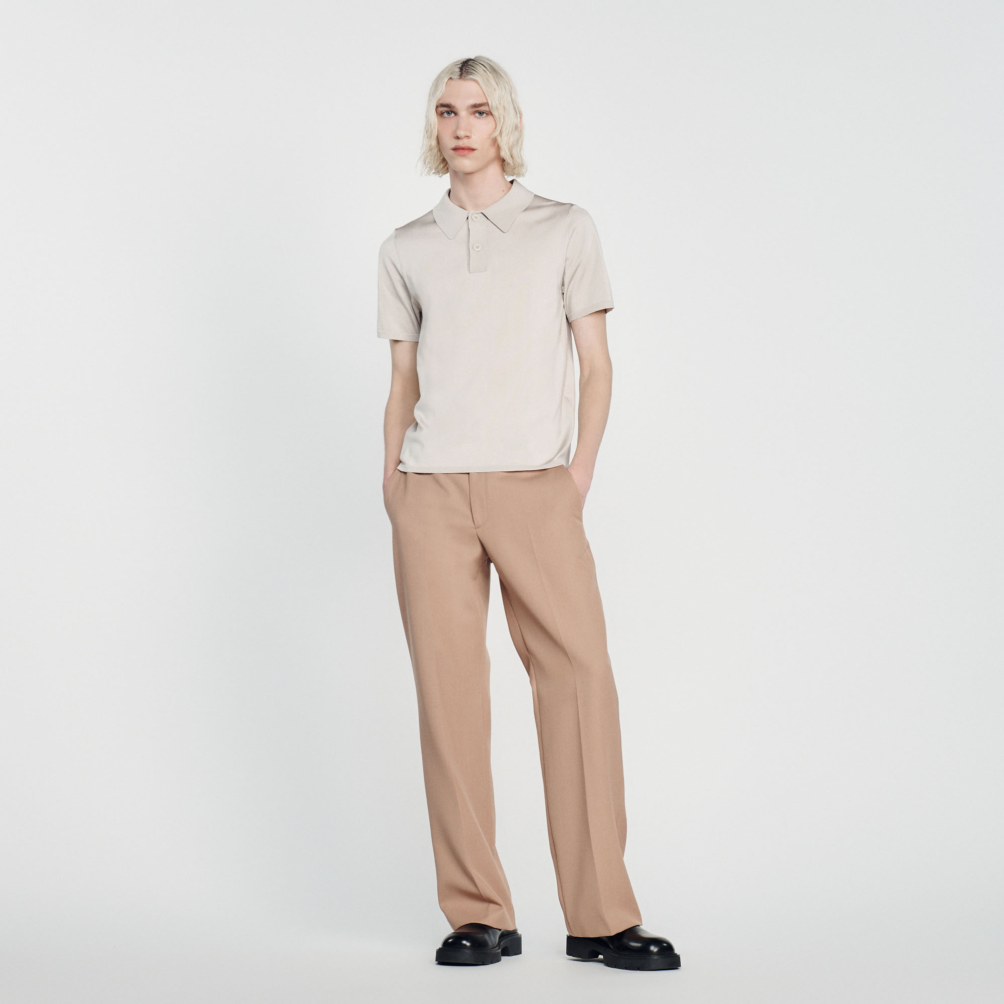 Polo en maille á manches courtes