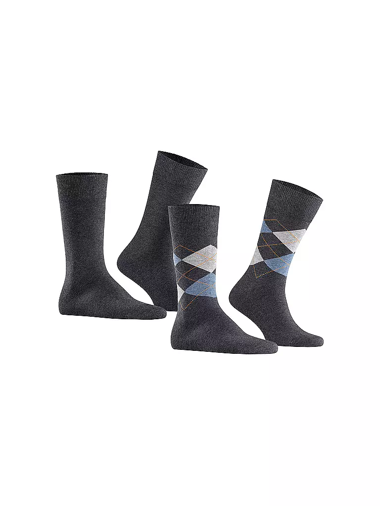 BURLINGTON Herren Socken EVERYDAY 2-er Pkg. 40-46 anthracite mel. grau