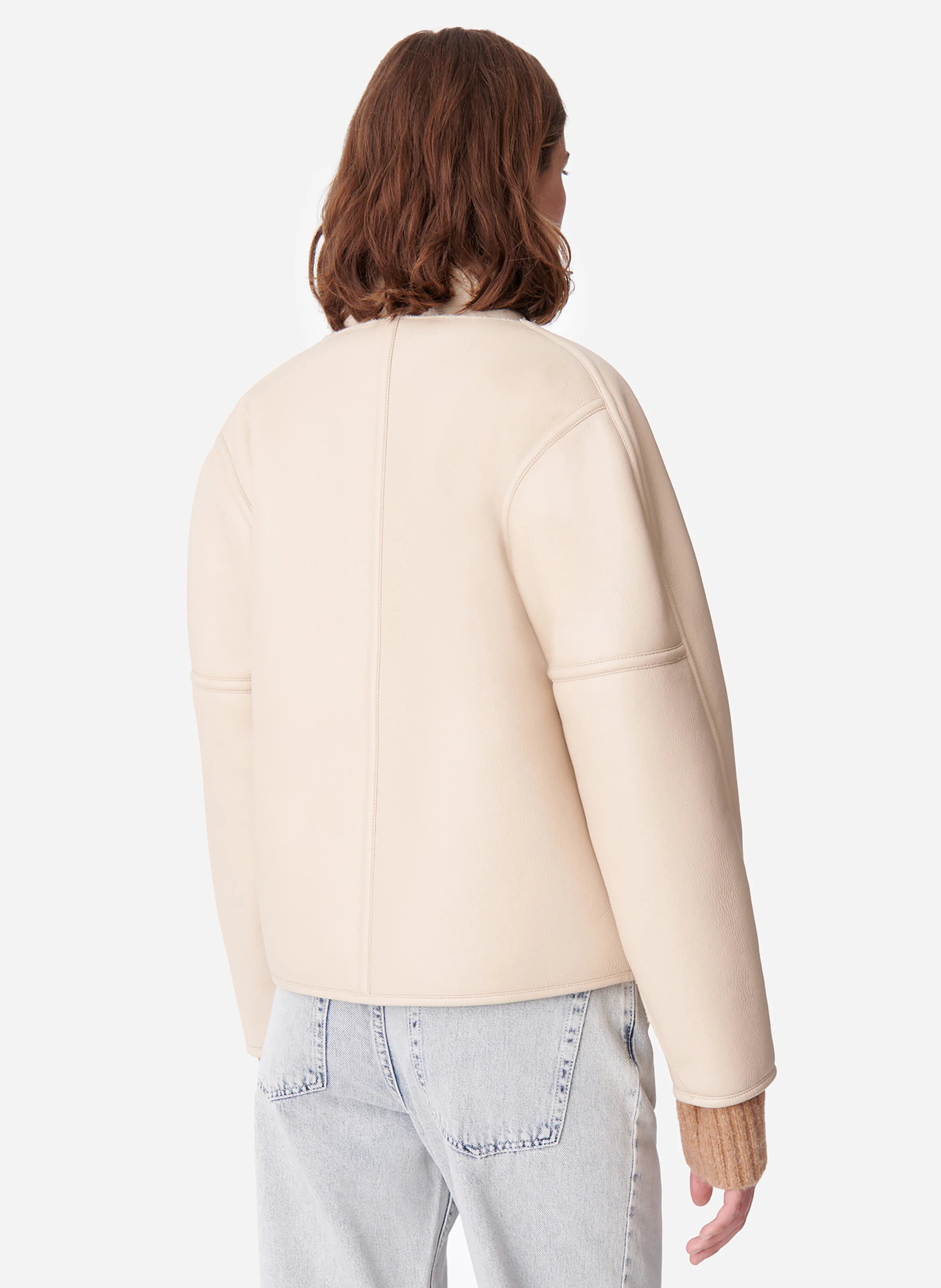 DINO - Manteau court à col montant | Beige