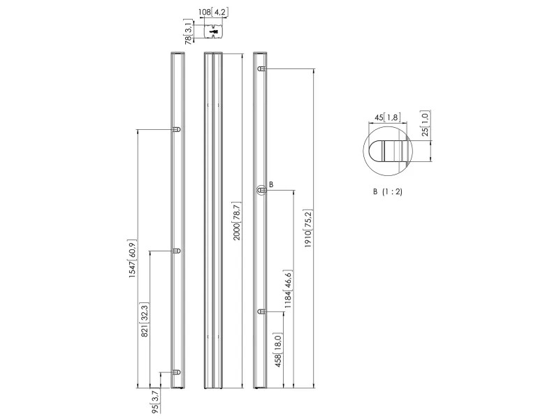 Vogel''s PUC 2720, 10,6 kg, 108 mm, 75 mm, 2000 mm, 2061 mm, 148 mm