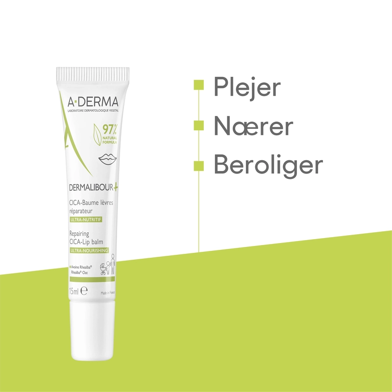 A-DERMA Dermalibour+ Repairing CICA-Lip Balm 15 ml