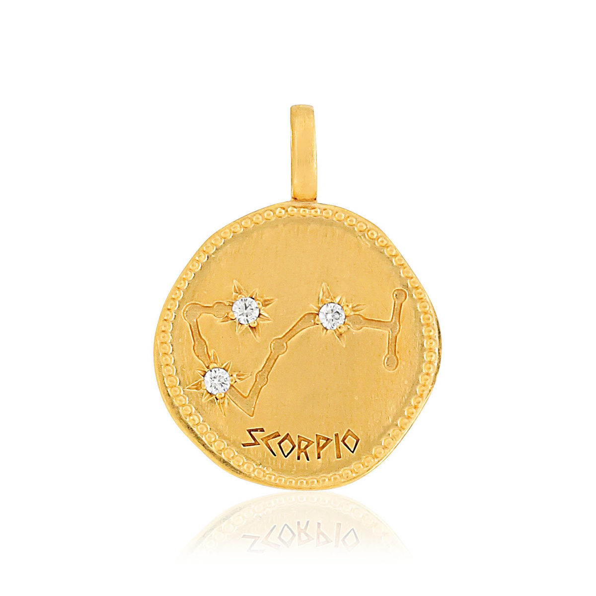 Pendentif plaqué or zodiaque scorpion zirconias