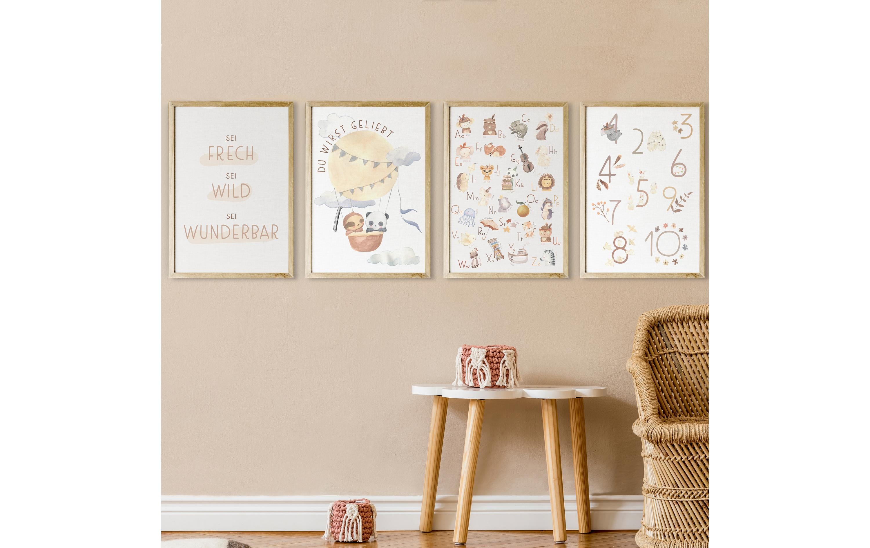 Posterset ABC + Zahlen 4 Stk.Kinderposter «ABC & Zahlen»