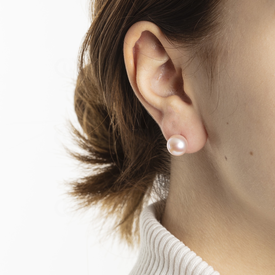 Ohrstecker 750/18 K Gelbgold mit Süsswasser-Kulturperle Ø 9.5mm