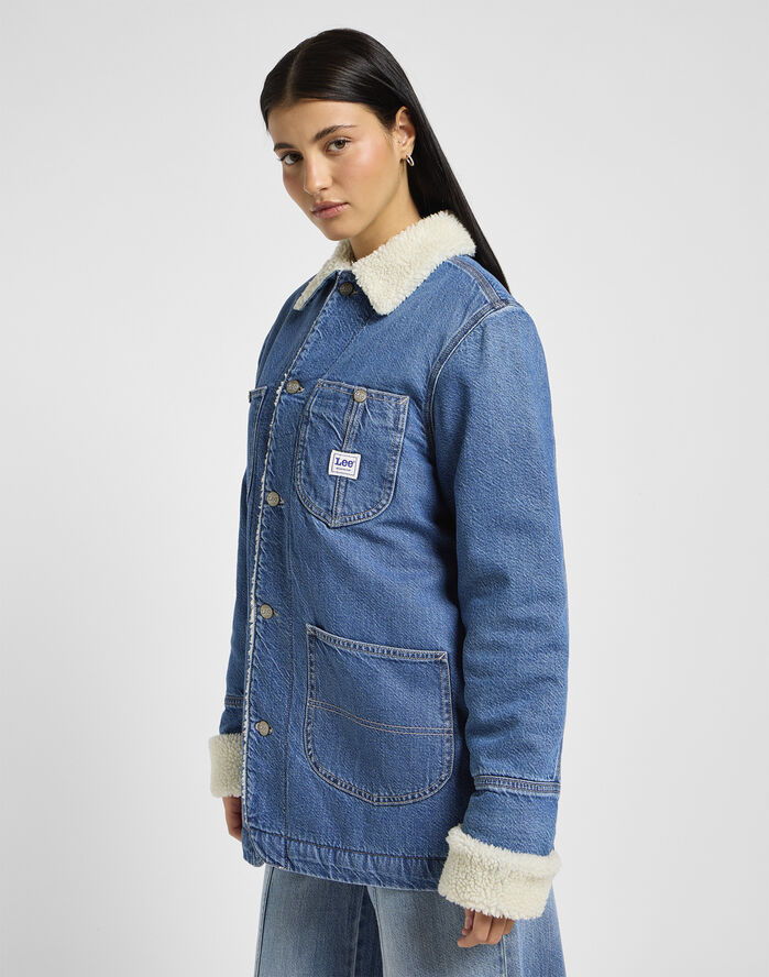 Lee SHERPA LINED CHORE JACKET Blå