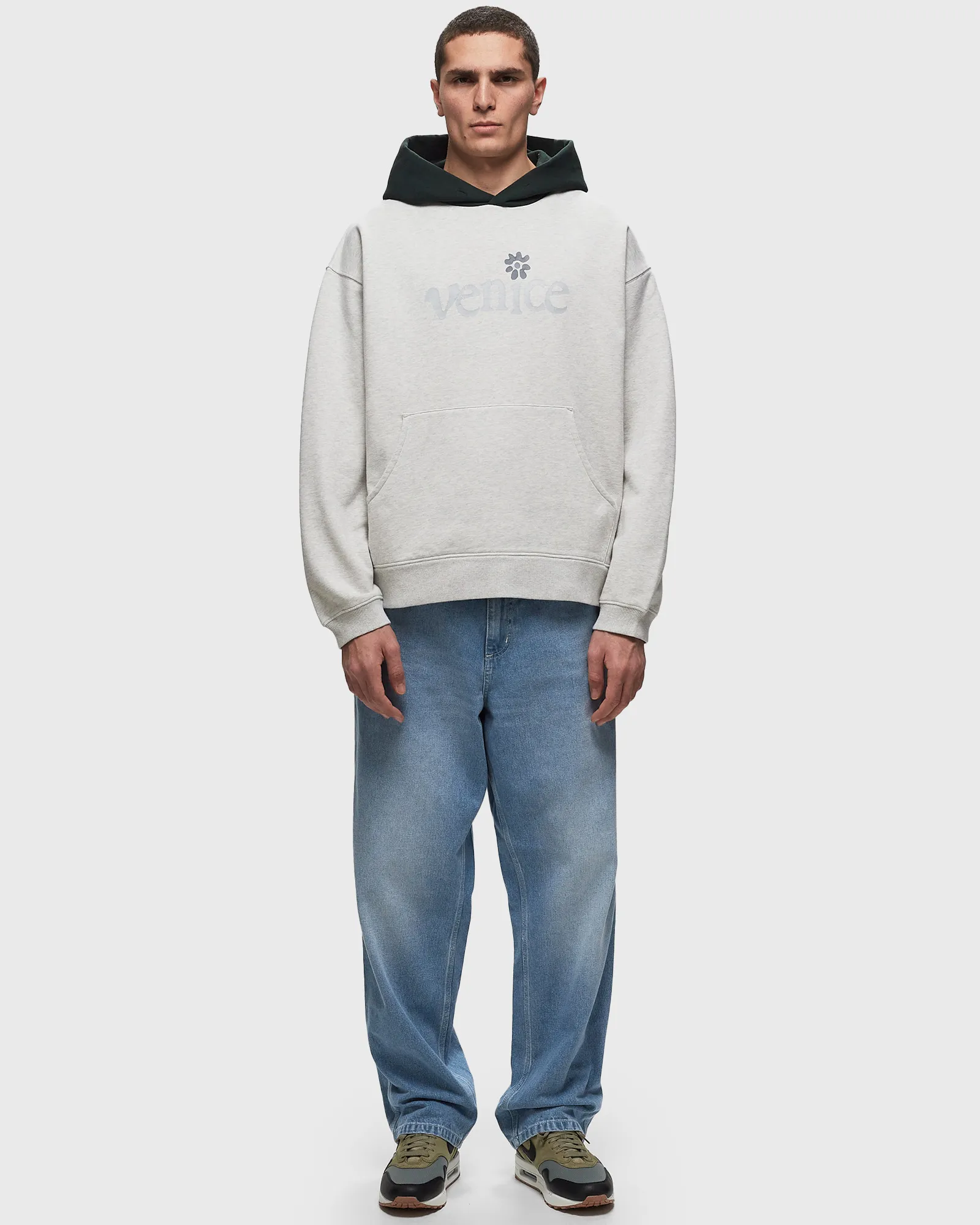ERL VENICE GREY HOODIE KNIT