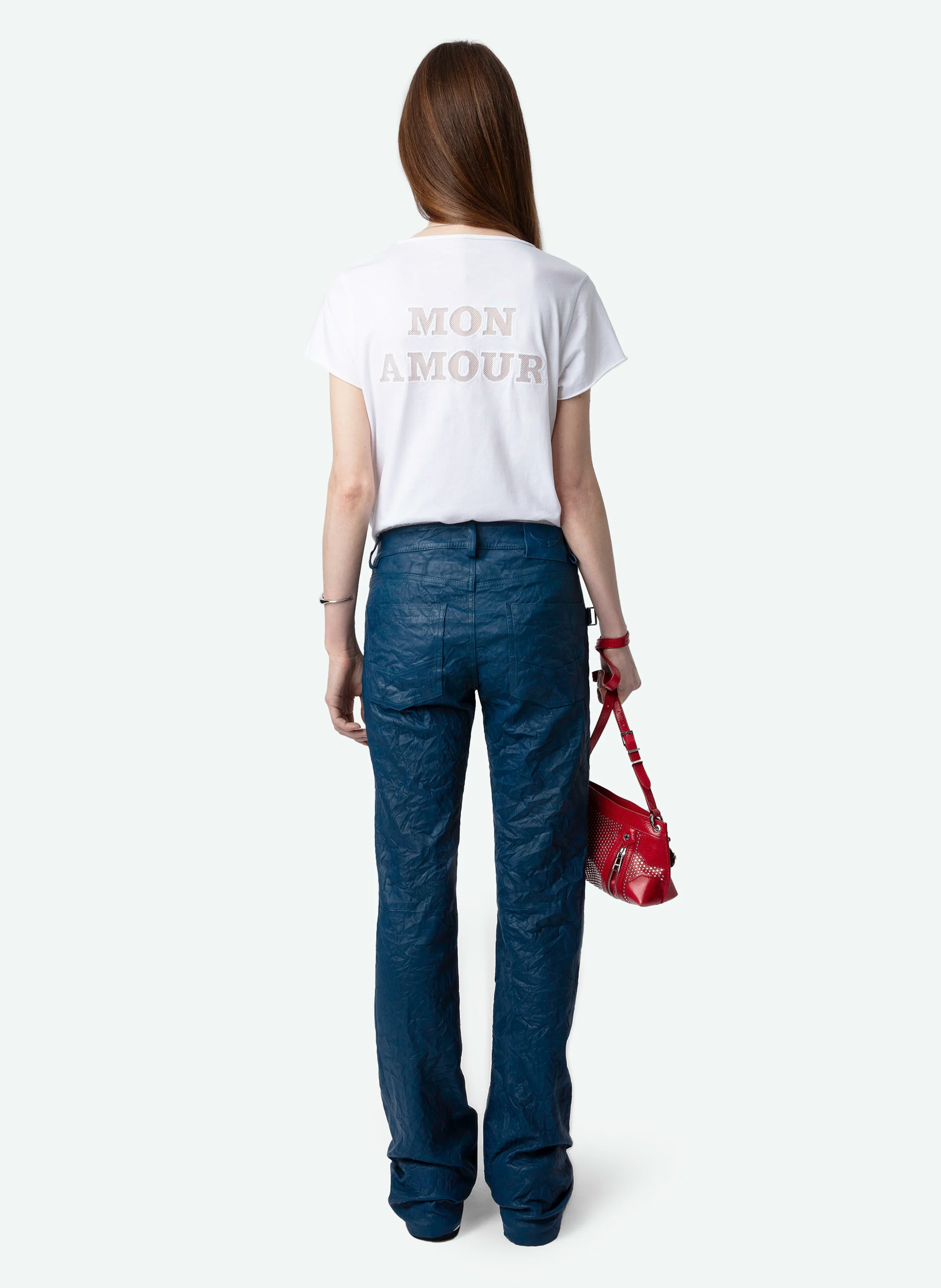 Tee-shirt col tunisien en coton bio | Blanc