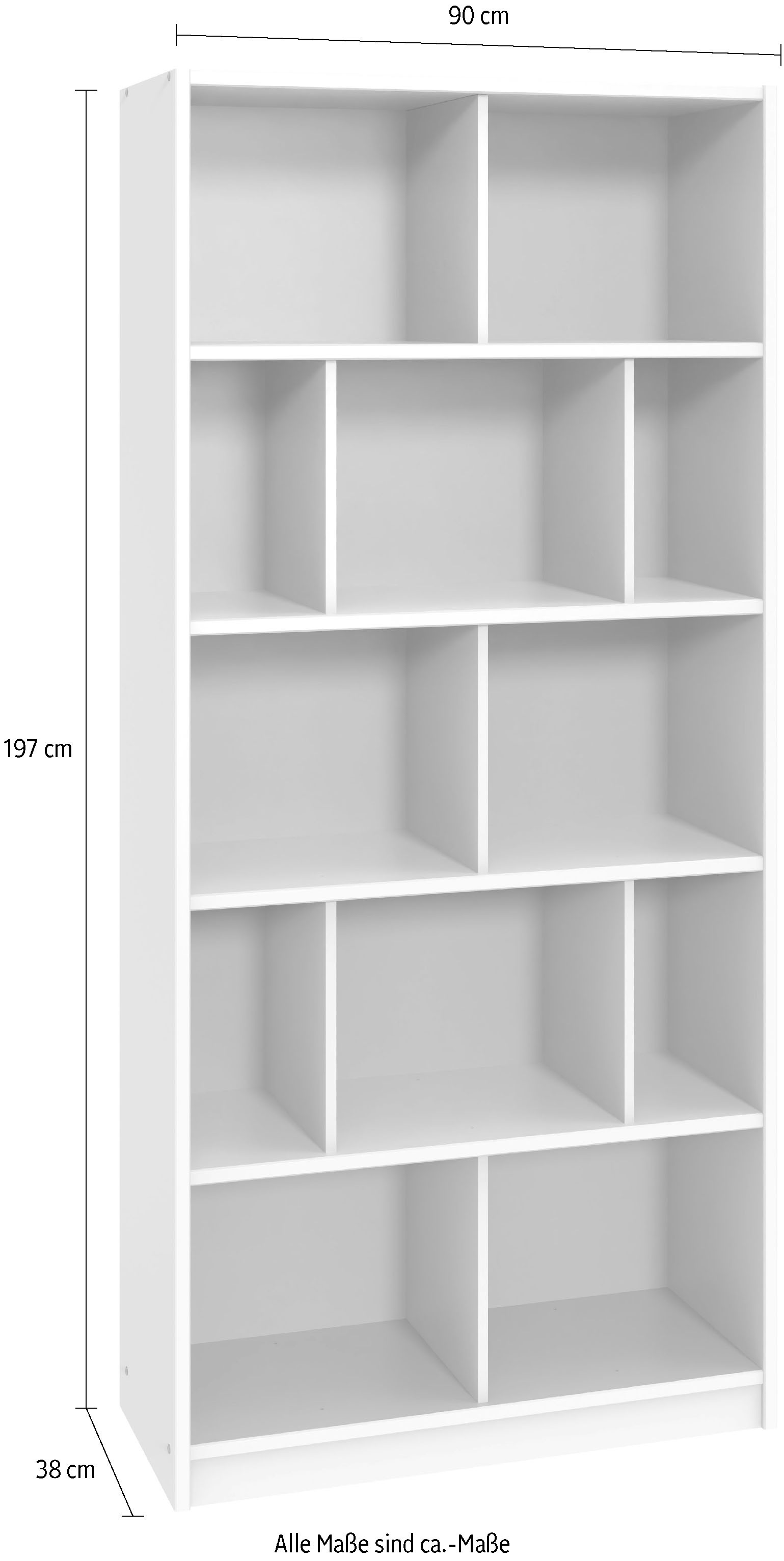 Wimex Regal »Norderney Regal hoch B/T/H 90/38/197cm« mit diversen Ablagemöglichkeiten, 12 offene Fächer