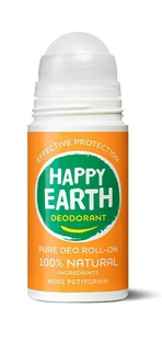 Happy Earth 100% Natural Deo Roll-On Rose Petitgrain 75ML