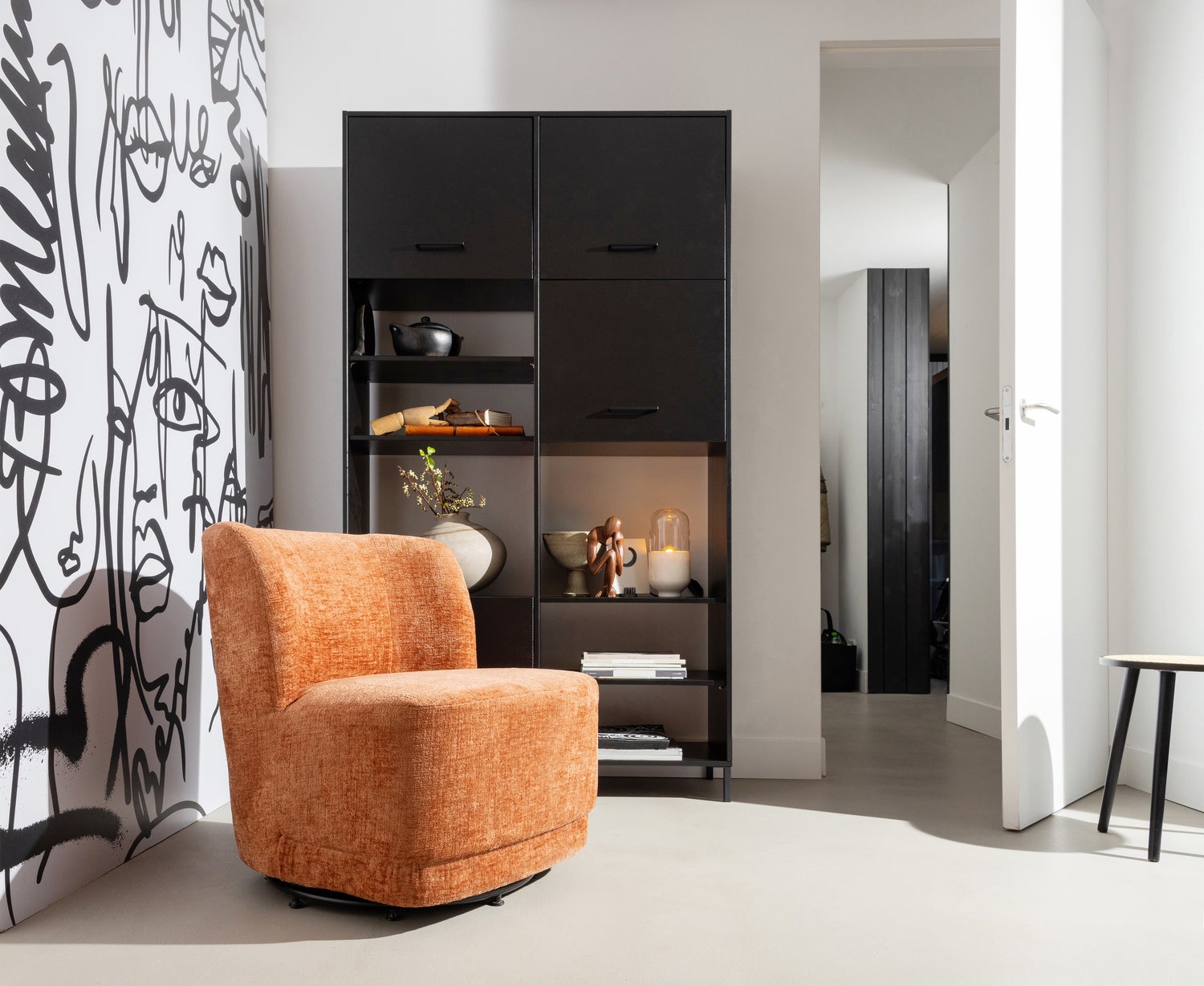 WOOOD fauteuil Atty bruin 65 x 74 x 75 cm