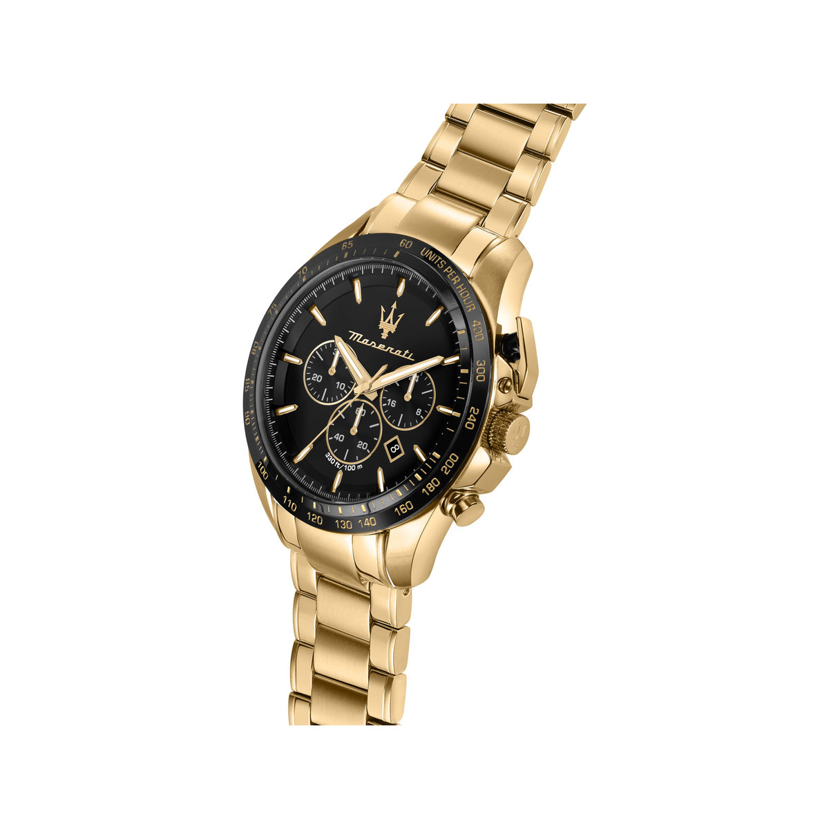 Montre MASERATI homme bracelet acier inoxydable doré jaune
