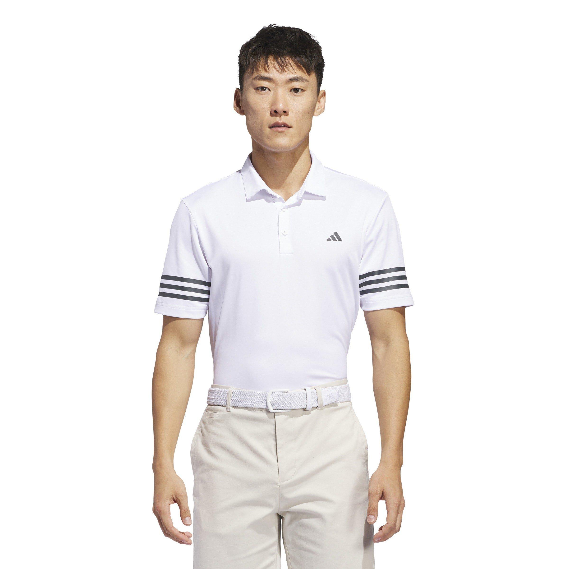 adidas 3 Stripe Polo Shirt Mens