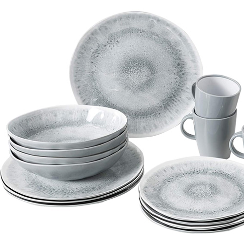 Assiette creuse Mélamine 19cm Pearl base anti-dérapante BRUNNER