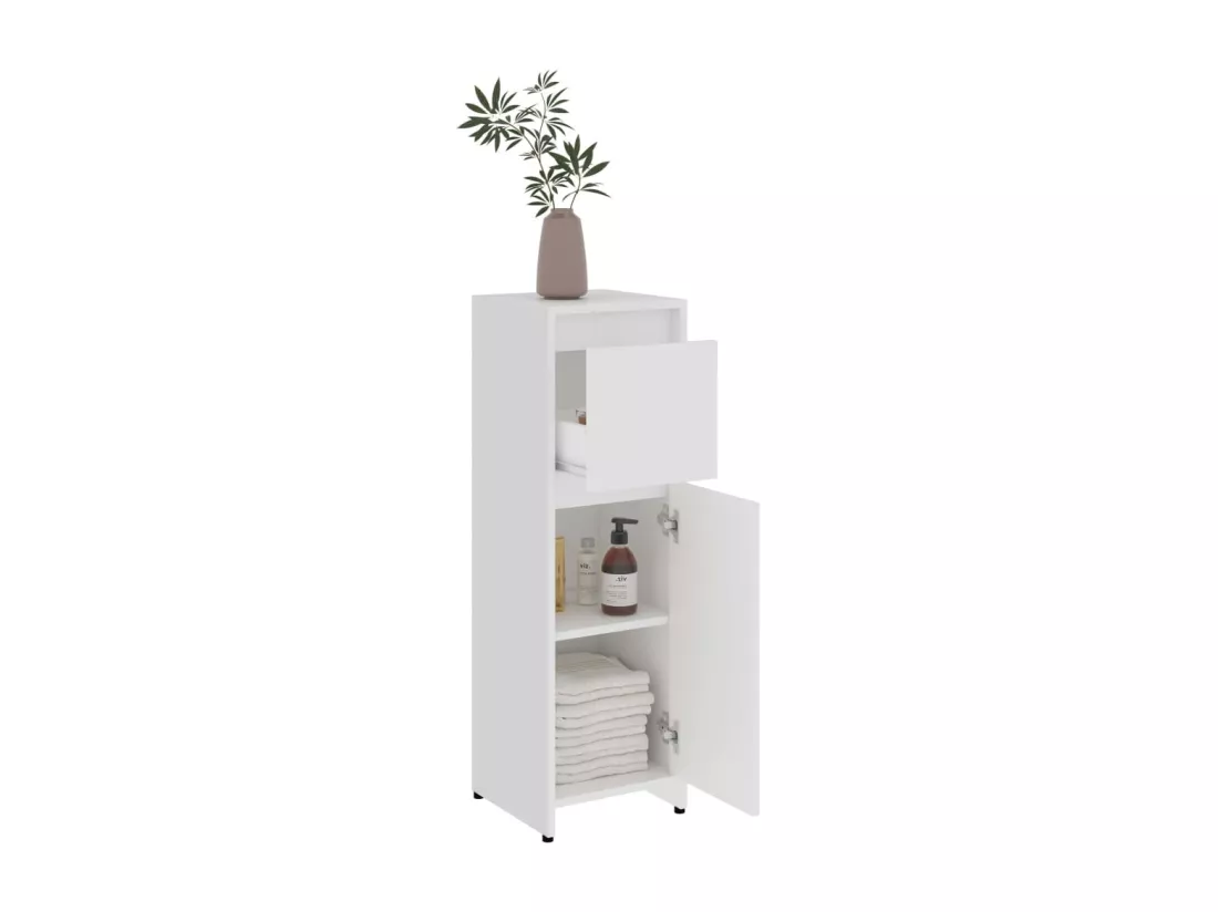Armoire de salle de bain Blanc 30x30x95 cm Bois d'ingénierie