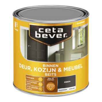 CetaBever Deur, Kozijn & Meubelbeits zijdeglans transparant ebben 250 ml