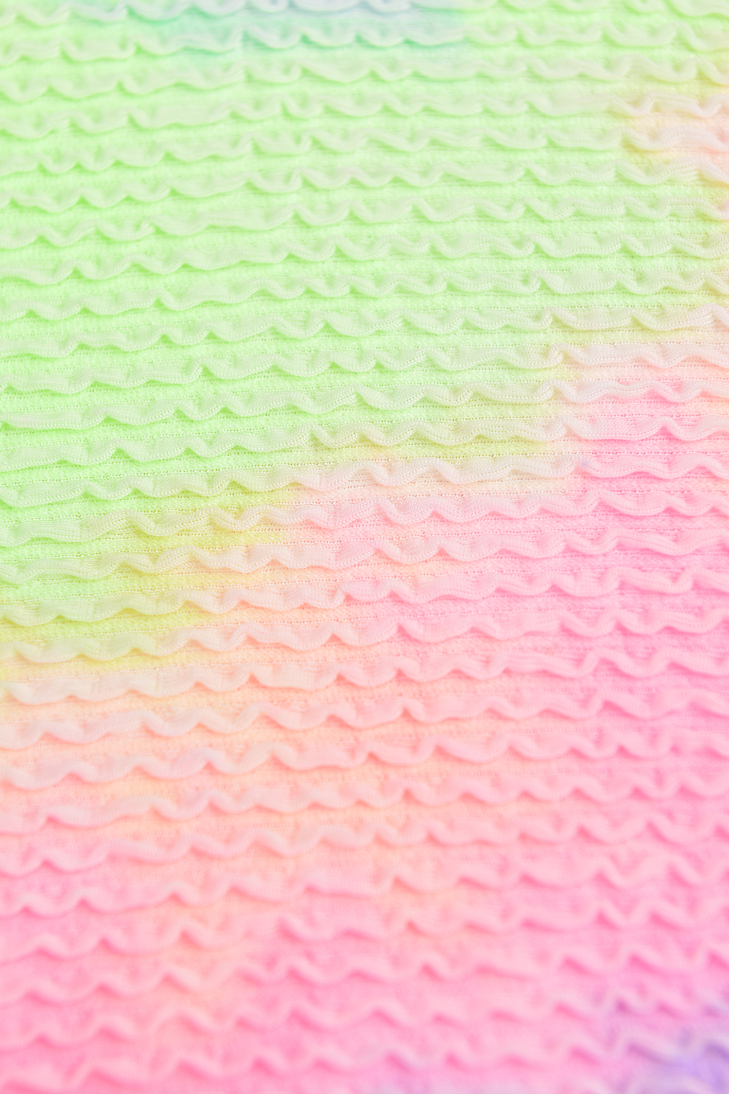 Bikini texturé à col scoop tie-dye avec taille haute