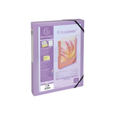 Exacompta Kreacover Pastel - Boîte de classement personnalisable - dos 40 mm - disponible dans différentes couleurs pastels