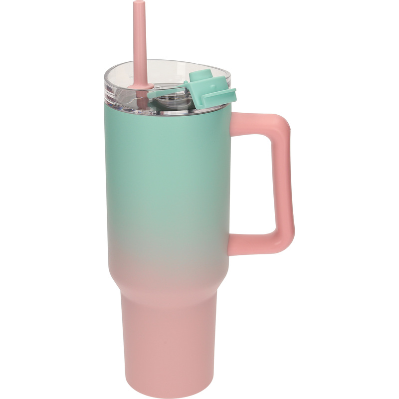I-Drink Thermobecher, 1200 ml, aquablau/rosa, 1 Stück