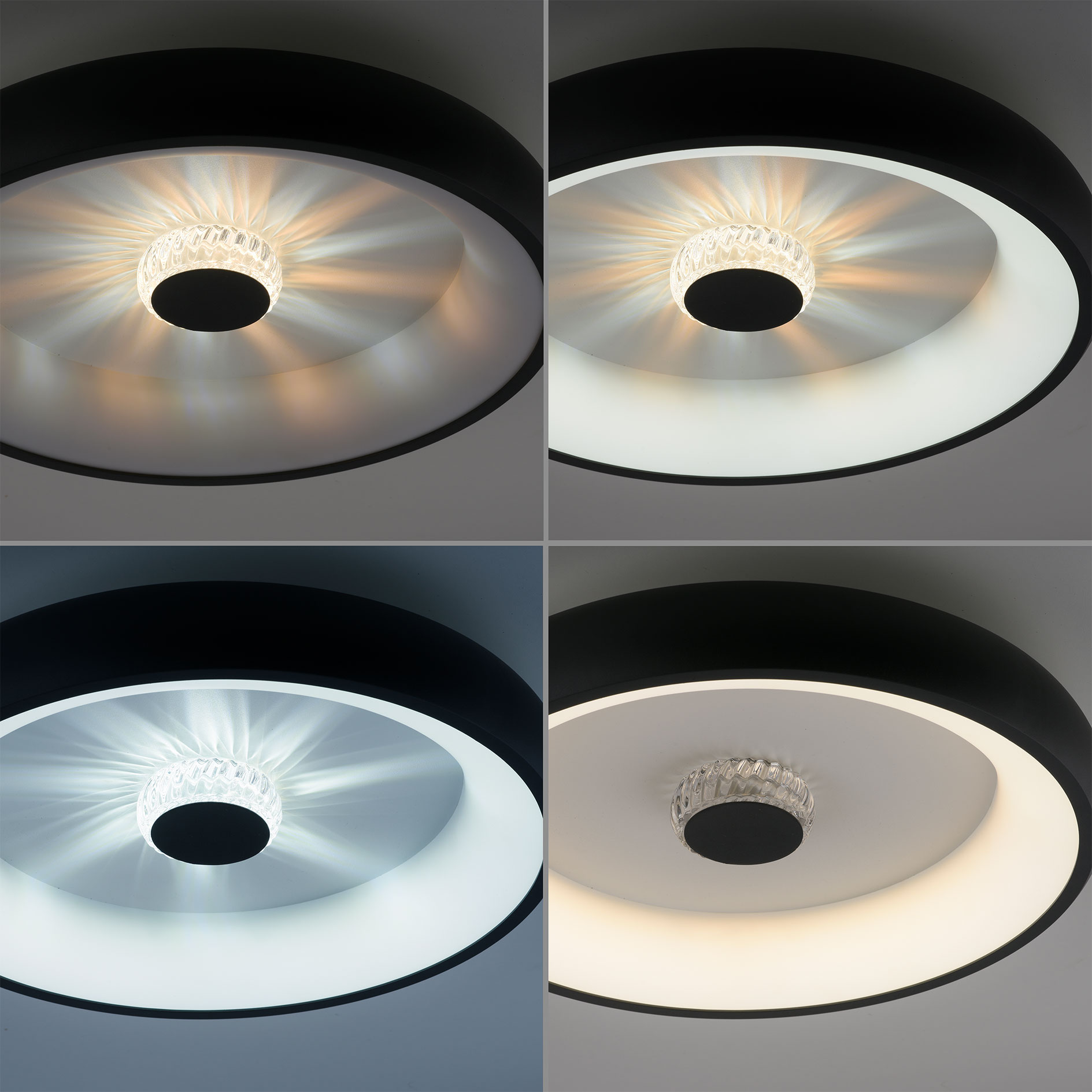 LED-Deckenleuchte - schwarz - dimmbar - Ø 45 cm