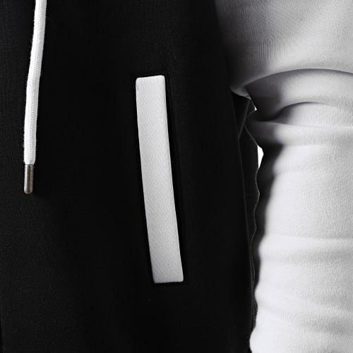 Veste Teddy A Capuche 1856 Noir Blanc