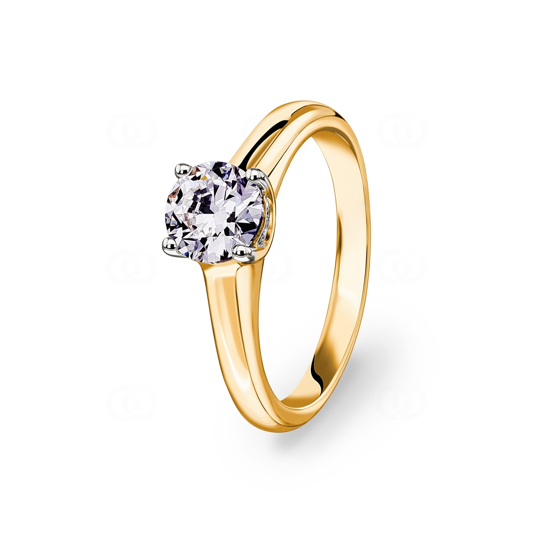 1.03ct Diamanten Solitärring 750/18 K Gelbgold