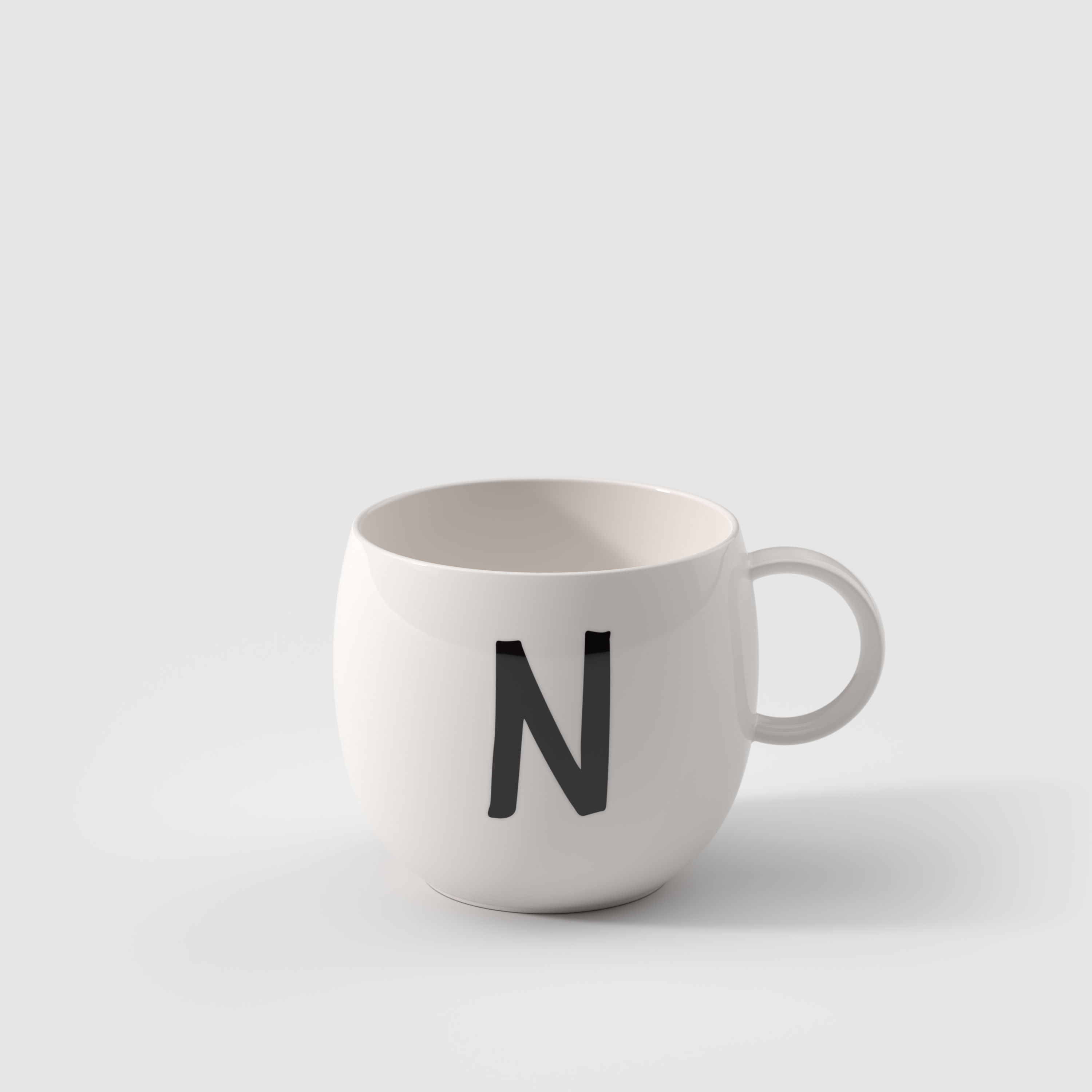 Letters Mug White, 9.9 oz, Premium Porcelain