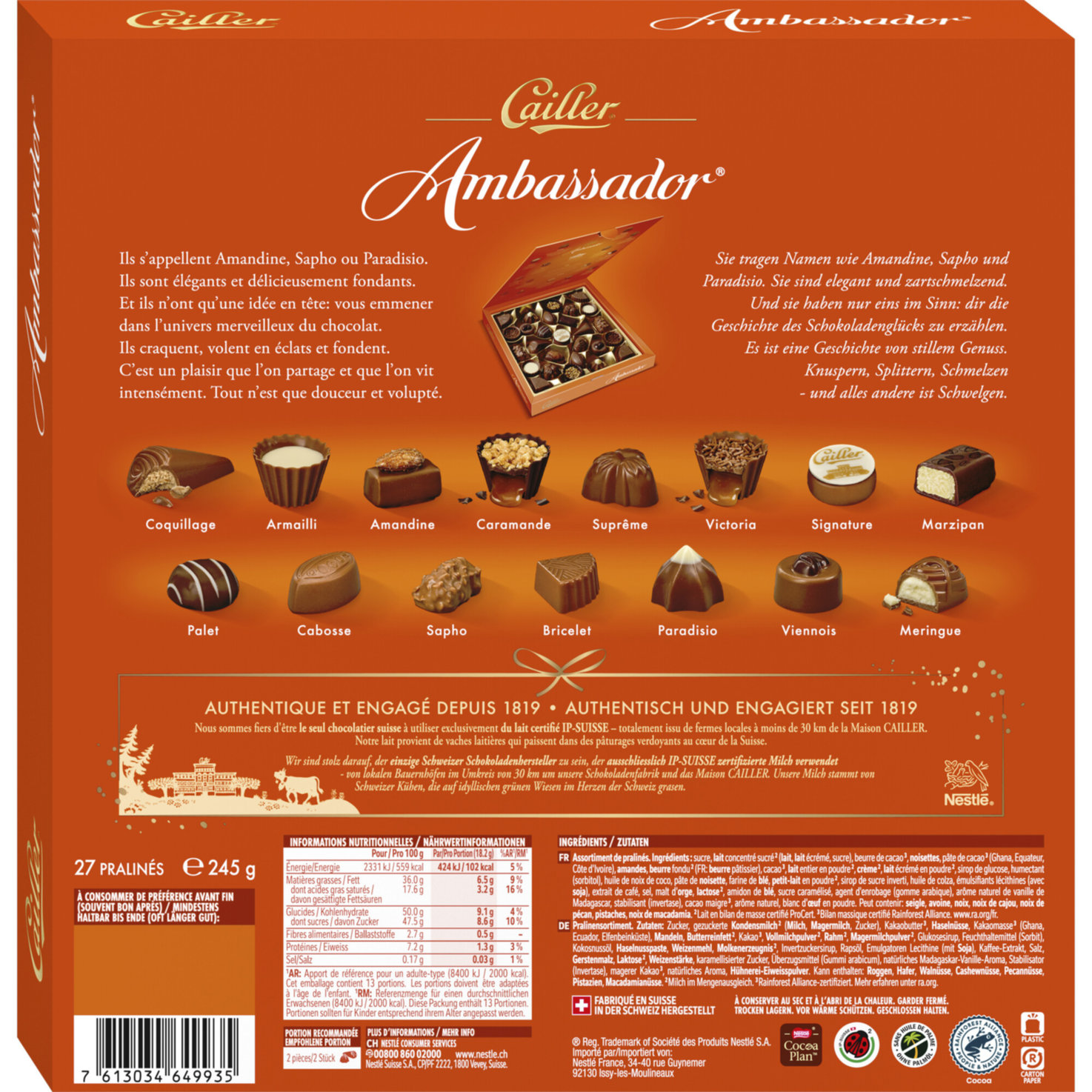 CAILLER Ambassador Pralinen