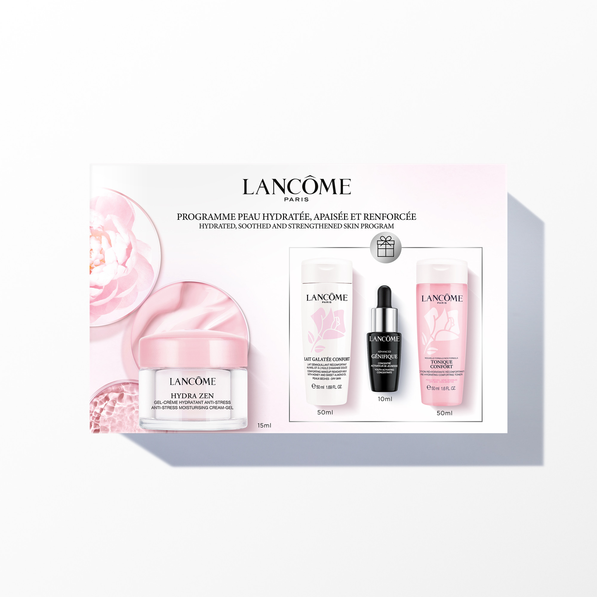 Lancôme Hydra Zen Starter Kit 2023 Gel Cream Genifique Serum Tonique Confort Lait Galatee Confort 1 Stk