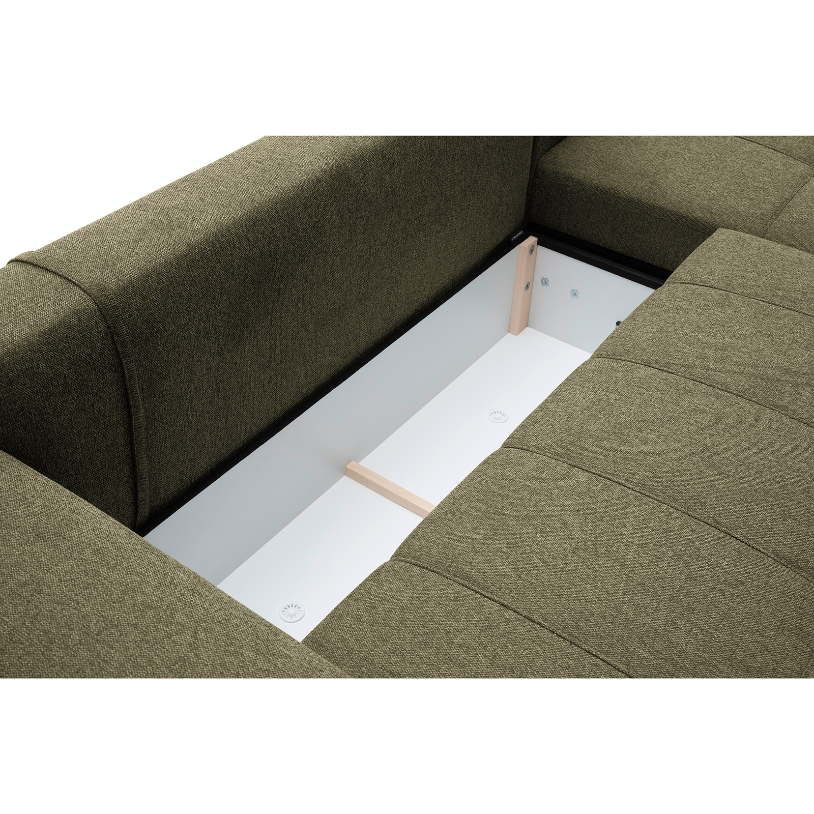 Ecksofa - green - Boxspringfederung - Liegefunktion - Holzfüße