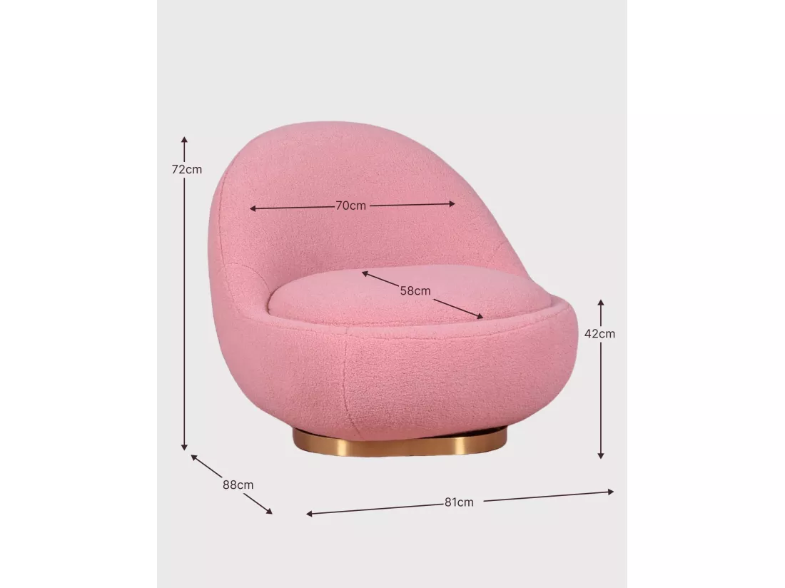 Fauteuil pivotant design garni de coton - Corsica - Blanc
