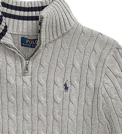 Polo Ralph Lauren Bluse m. Lynl?s - Strik - Gråmeleret