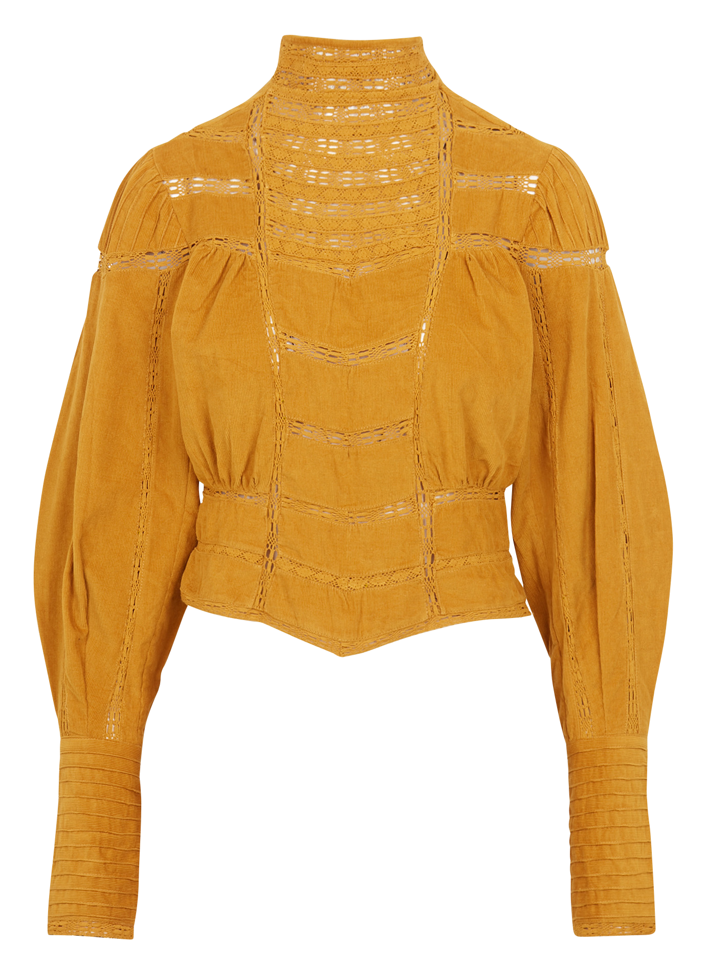 Top col montant en coton | Marron