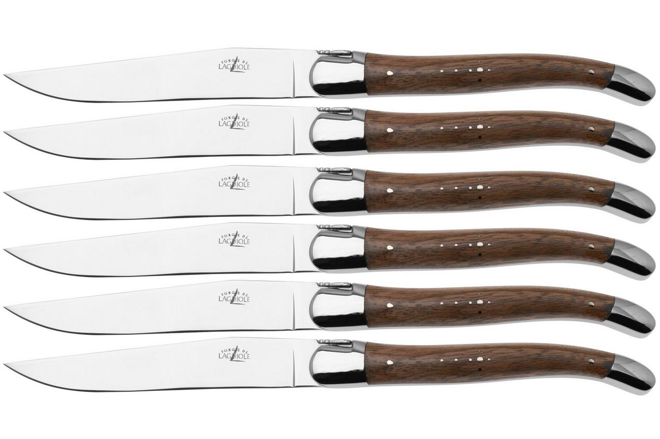 Forge de Laguiole 4560, 6-delige steakmessenset, walnoothout