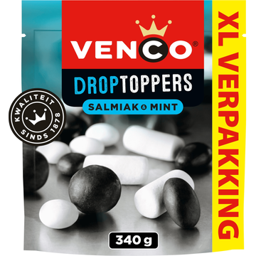 Venco Droptoppers Salmiak & Mint XL Verpakking 340 g