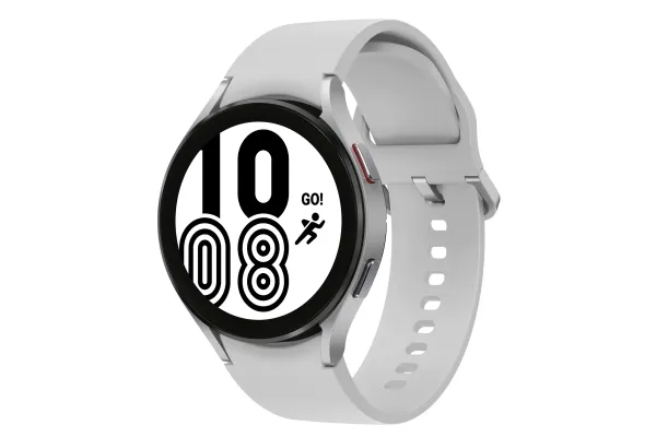 [OUTLET] - Samsung Galaxy Watch4 - 44 mm - sølv - smart ur med sportsbånd - hvid - display 1.36