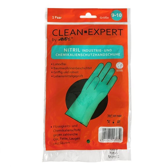 Ampri Nitril Mehrweg-Handschuhe Clean Expert<br>1 Paar, Beutel, XL, latexfrei Baumwollfutter