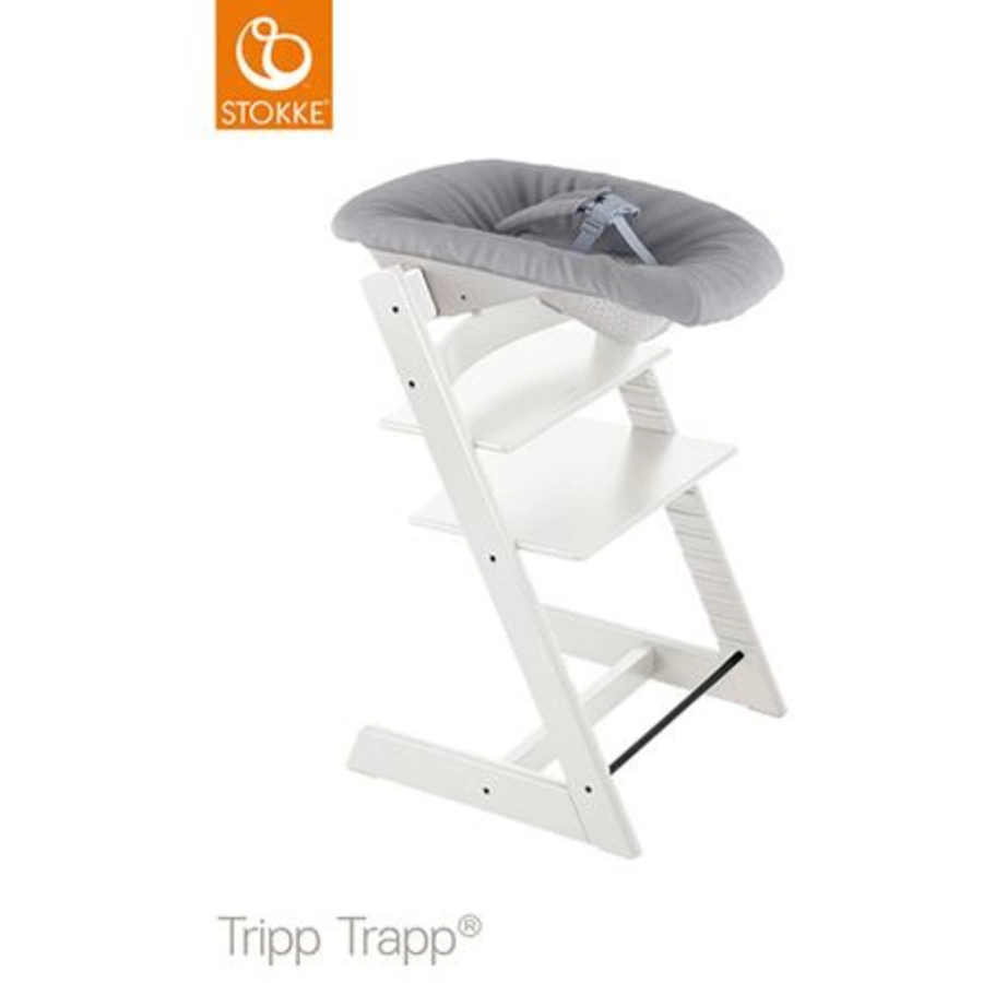 STOKKE® Tripp Trapp® Hochstuhl Buche weiß inkl. Newborn Set™ Grey