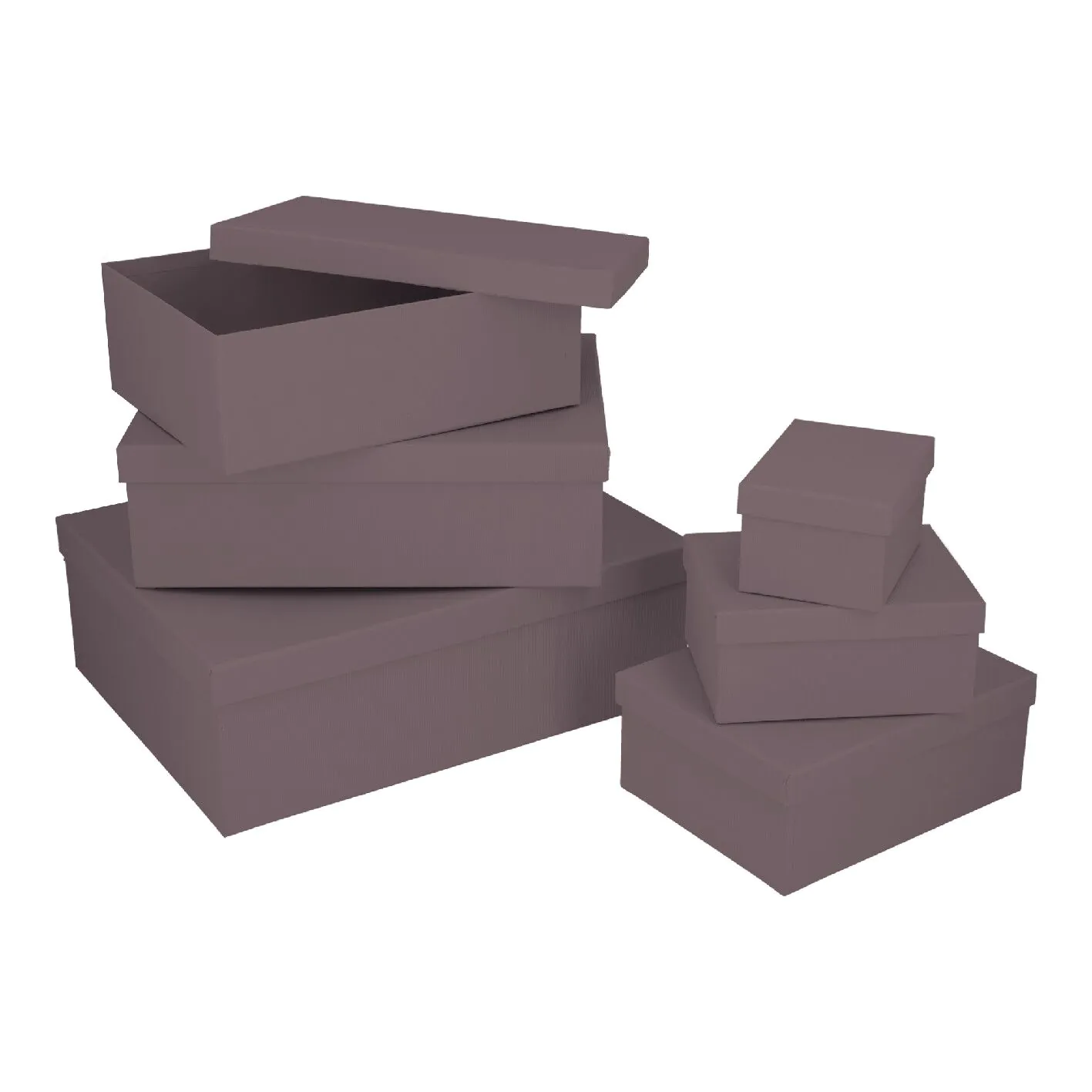 6er Set Geschenkkarton Uni, lila
