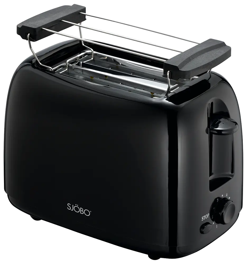 SJÖBO Brødrister med bollerister 700 W - sort