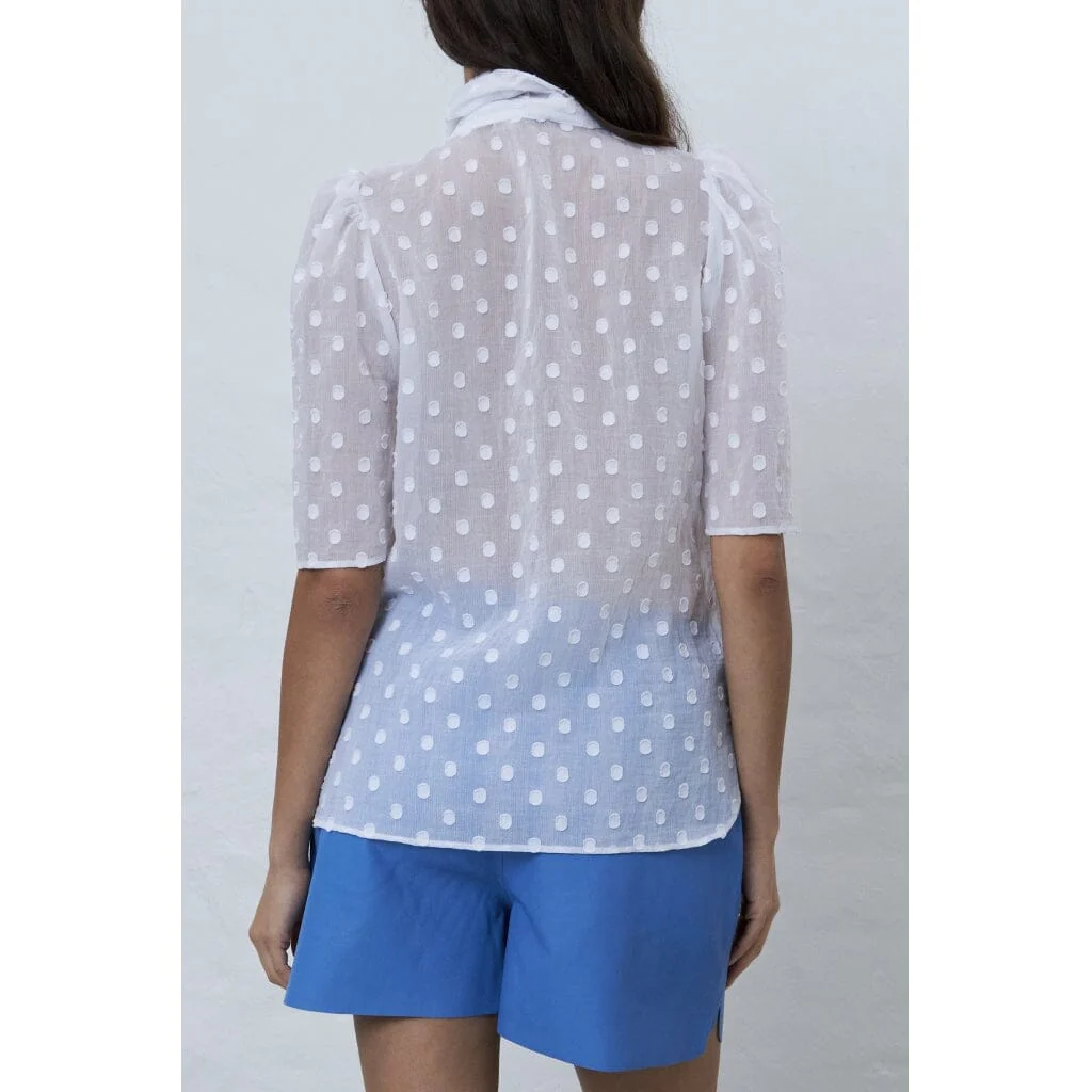 Stella Nova Shortsleeved Bow Shirt 001 white