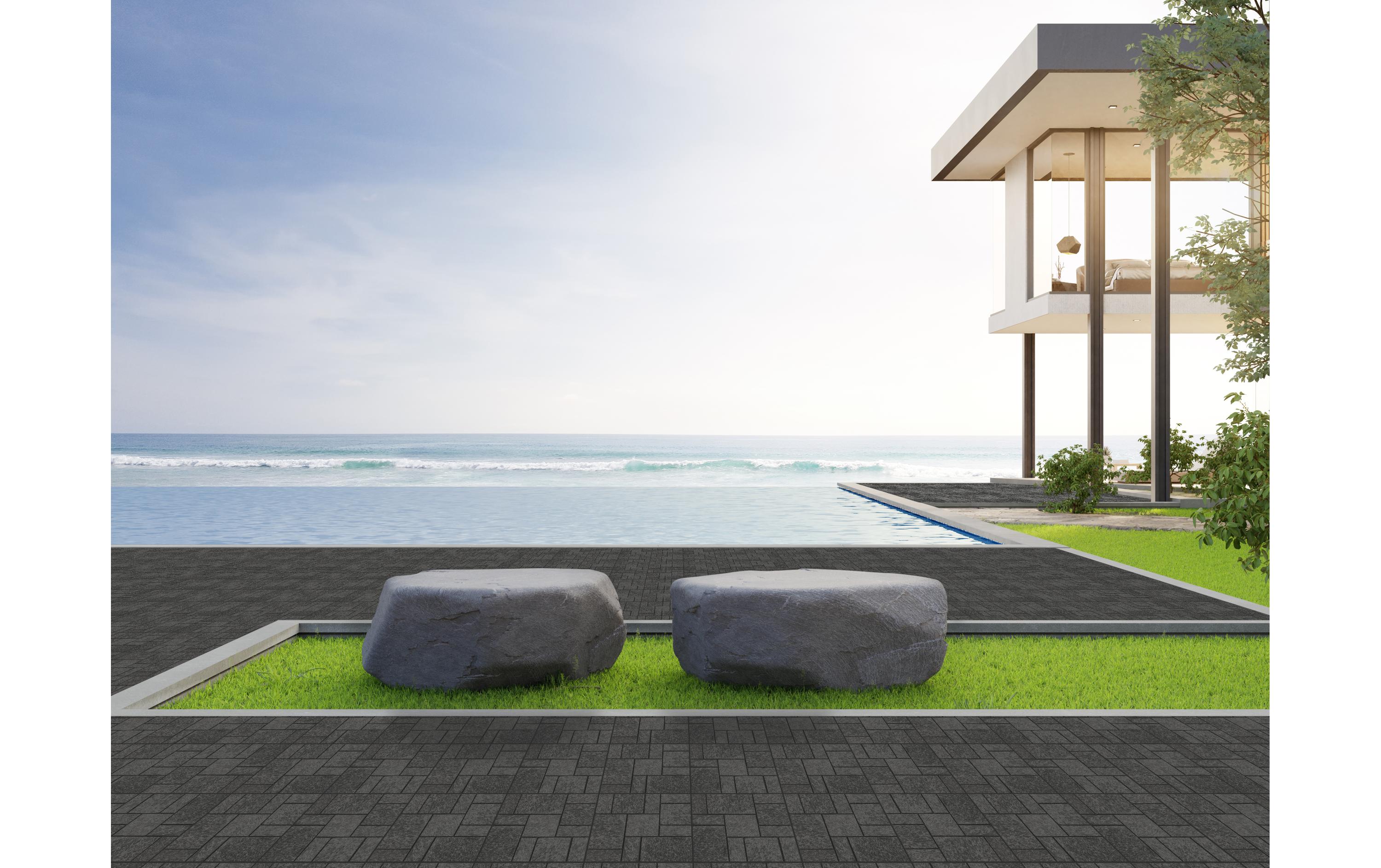 Balkon-& Terrassenplatten Stone Schiefer Roma, 4 Stk.Bodenplatte für den Aussenbereich