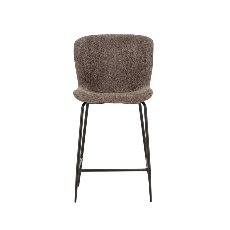 Barkruk Drammen bruin bouclé - set van 2
