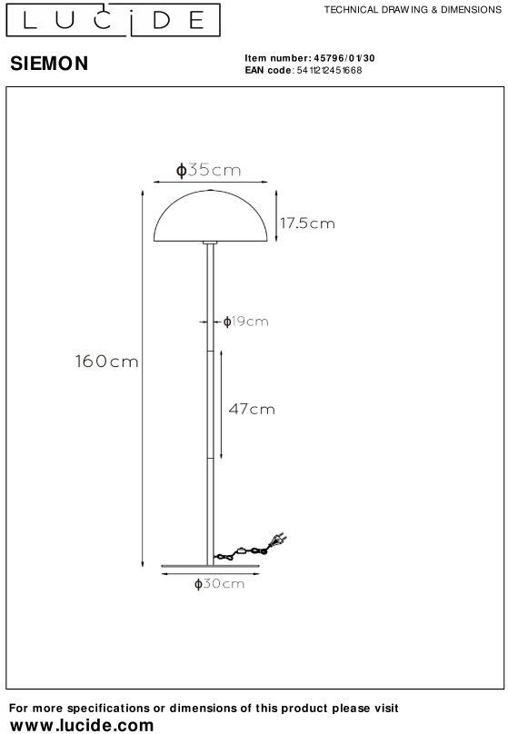 Lucide   Siemon Vloerlamp