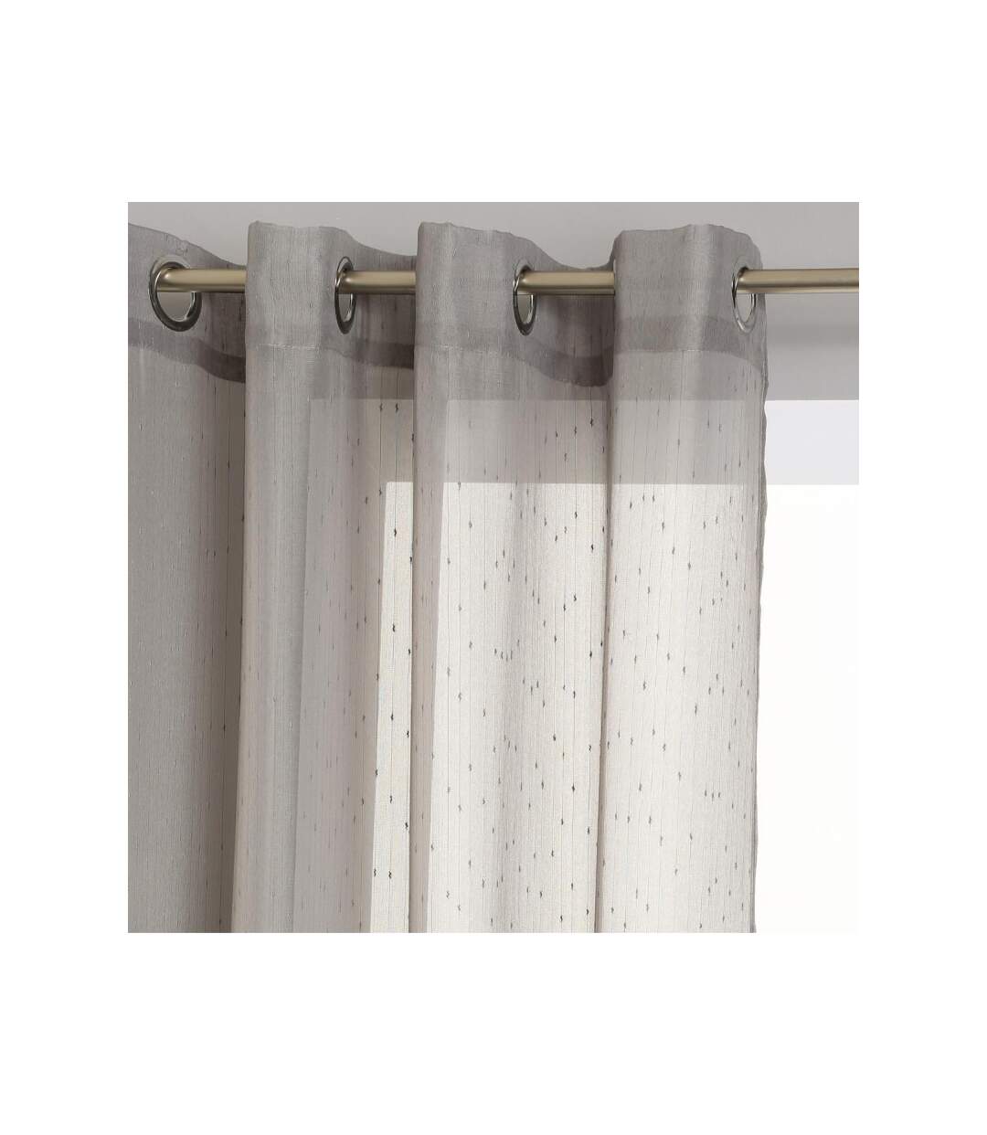 Rideau Voilage Rayure 140x240cm Gris