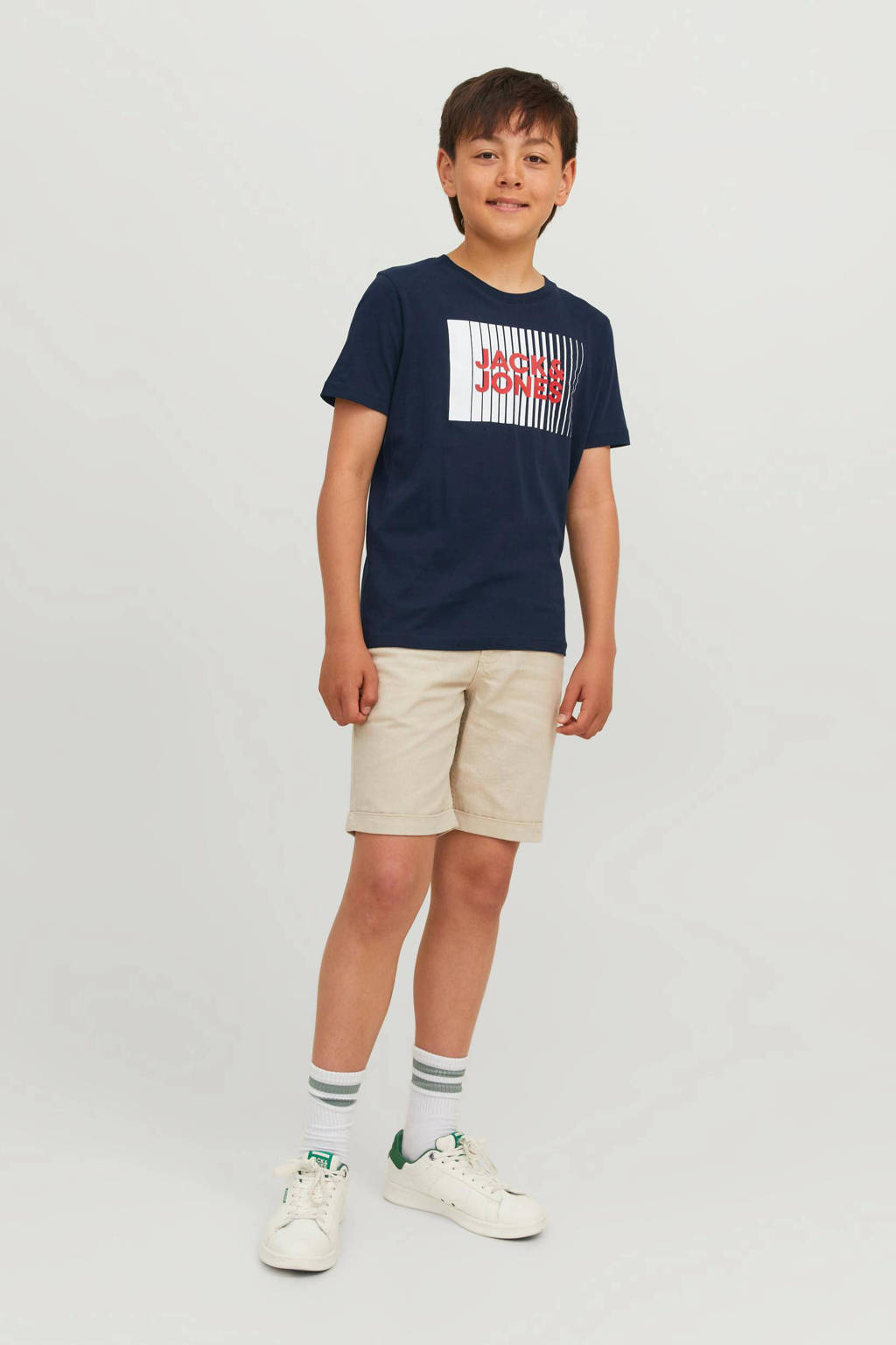 JACK & JONES T-shirt JJECORP van katoen donkerblauw