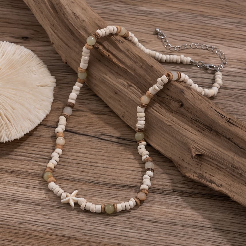 Gretlyn - Witte schelp zeester kralen ketting