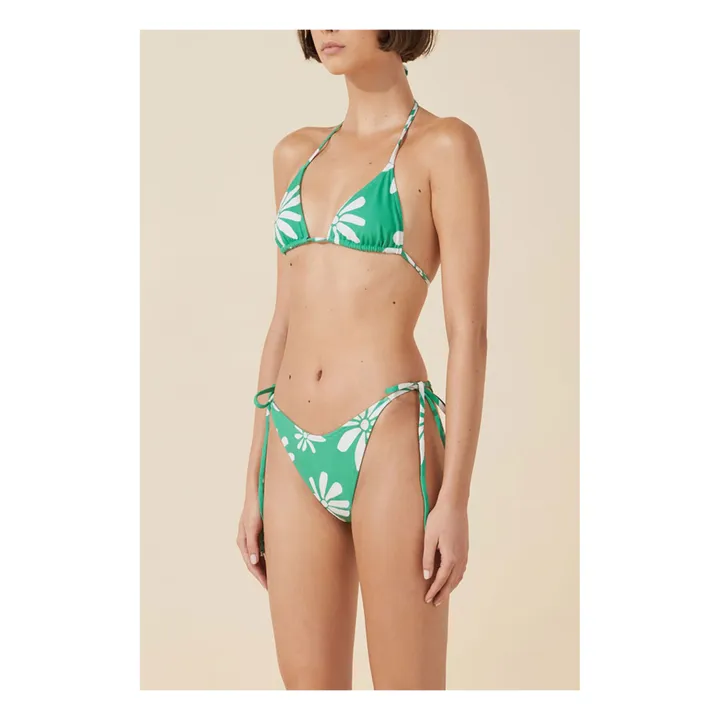 Zulu & Zephyr Bas de Maillot Fleuri Reversible | Vert
