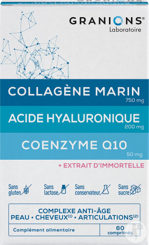 Granions Collagène Acide Hyaluronique Et Coenzyme Q10 Complexe Anti-Âge 60 Comprimés