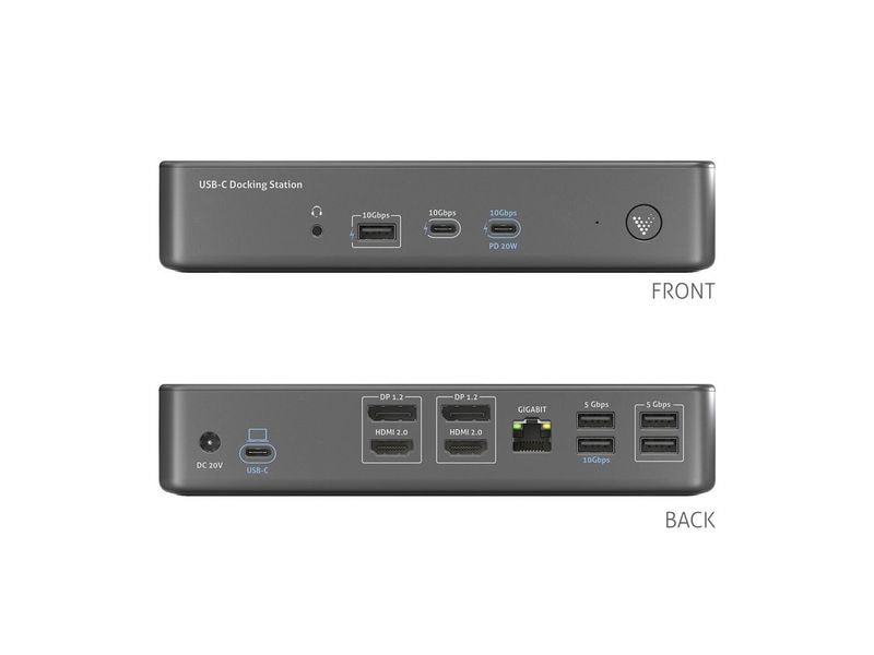 PureLink Dockingstation USB-C VL-D210DL Vuelogic Display Link Dock D210DL – Duales DisplayLink-Dock für den Schreibtisch - 4K-Unterstützung