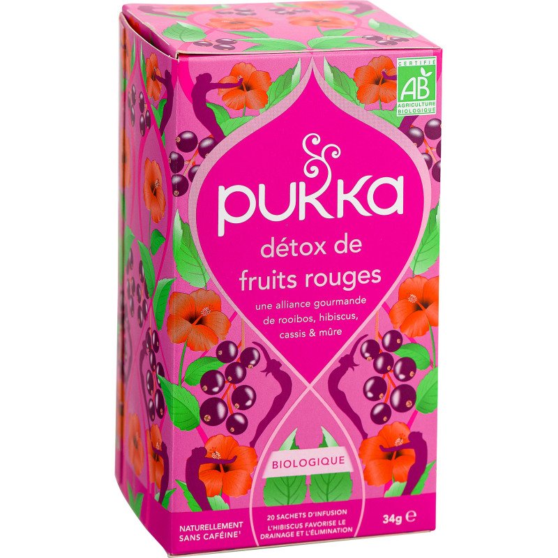 Infusion Détox de Fruits Rouges Bio Pukka - Boîte de 20 sachets